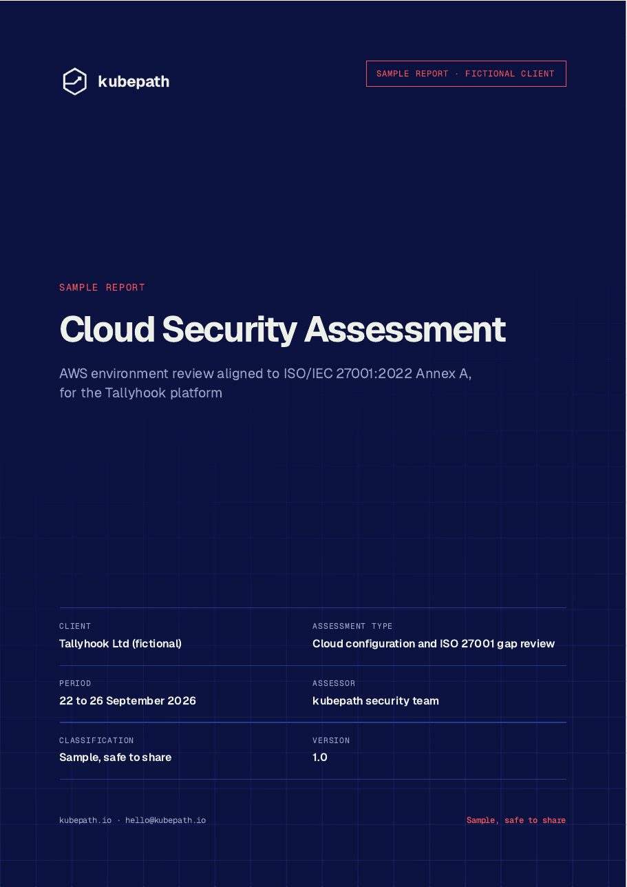 Cover of the Cloud Security Assessment (ISO 27001) sample